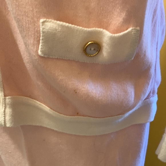 Moda Intl knit suit set in pink and cream - Picture 5 of 15